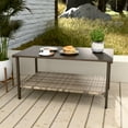 thumbnail image 1 of EAGLE PEAK Coastal Vista Outdoor Rectangular Wicker Coffee Table with Metal Top and Storage Shelves, 1 of 7