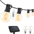 thumbnail image 1 of EAGLE PEAK Outdoor Solar Powered String Lights 25 ft G40 of Waterproof Patio Lights with 25 LED Shatterproof Bulbs (2 Spare), 4 Light Modes for Christmas, Wedding, Party, Garden, Porch, E12 Base, 1 of 7