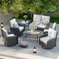 thumbnail image 1 of EAGLE PEAK Patio Outdoor Conversation Set 7 Pieces Outside Furniture Sofa Set with Coffee Table and Side Table, 1 of 10