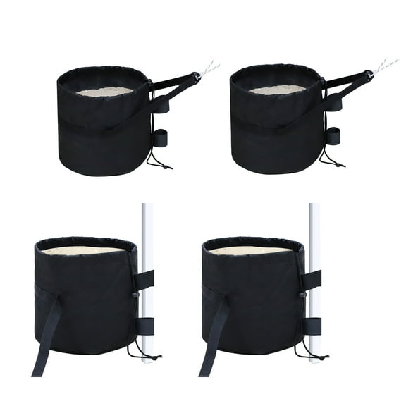 EAGLE PEAK Pop up Canopy Tent Weight Bags 160 lbs Pack of 4, Gazebo Sand Bags 4pcs Per Set, Black