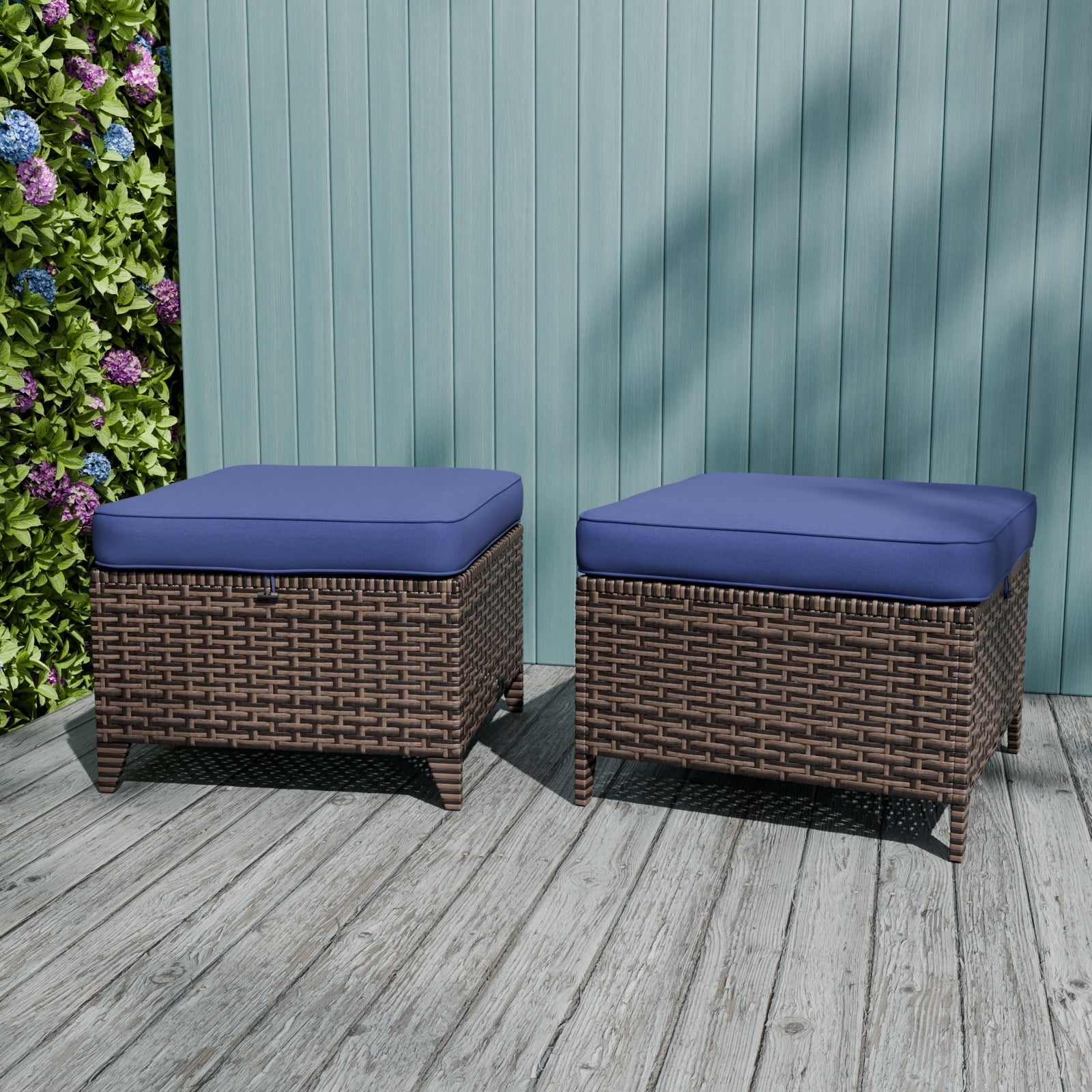 EAGLE PEAK Ocean Vista Set of 2 Patio Multi-brown Wicker Multipurpose ...