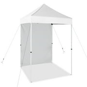 EAGLE PEAK Straight Leg Outdoor Portable Canopy Tent with One Removable Sunwall 5 x 5 ft, Carry Bag Included, White