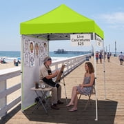 EAGLE PEAK Straight Leg Portable Outdoor Canopy Tent with One Removable Sunwall 5 x 5 ft, Fluorescent Green