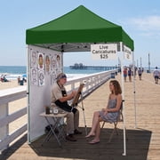 EAGLE PEAK Straight Leg Portable Outdoor Canopy Tent with One Removable Sunwall 5 x 5 ft, Green