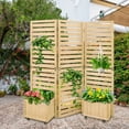 thumbnail image 1 of EAGLE PEAK Tri Fold Outdoor Cedar Privacy Screen with 2 Raised Garden Beds, 3 Hinged Panels for Patio, Deck, Backyard, Freestanding Privacy Panel with Planter Boxes,61.3''L x 19.7''W x 66.5''H,Natural, 1 of 7