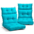 thumbnail image 1 of EAGLE PEAK Tufted Outdoor/Indoor High Back Patio Chair Cushion, Set of 2, 46'' x 22'', Blue, 1 of 9
