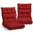 thumbnail image 1 of EAGLE PEAK Tufted Outdoor/Indoor High Back Patio Seat Cushions, Set of 2, 46 x 22 in,Red, 1 of 9