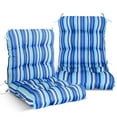 thumbnail image 1 of EAGLE PEAK Tufted Outdoor/Indoor Seat/Back Chair Cushion, Set of 2, 42 x 21 in,Dark Blue Stripe, 1 of 9