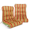 thumbnail image 1 of EAGLE PEAK Tufted Outdoor/Indoor Seat/Back Chair Cushion, Set of 2, 42 x 21 in,Dark Rainbow, 1 of 9