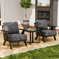 thumbnail image 1 of EAGLE PEAK Urban Slate 3 PCS Outdoor Bistro Set with Modern Patio Chairs and Table, Black/Gray, 1 of 9