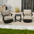 thumbnail image 1 of EAGLE PEAK Urban Slate 3 PCS Outdoor Bistro Set with Modern Swivel Rocking Chairs and Table, Black/Beige, 1 of 9