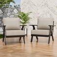 thumbnail image 1 of EAGLE PEAK Urban Slate Modern Patio Accent Chair Set of 2 with Thick Cushions，Black/Beige, 1 of 8