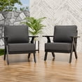 thumbnail image 1 of EAGLE PEAK Urban Slate Modern Patio Accent Chair Set of 2 with Thick Cushions, Black/Gray, 1 of 8