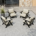 thumbnail image 1 of EAGLE PEAK Urban Slate Modern Patio Accent Chair Set of 4 with Thick Cushions, Black/Beige, 1 of 8