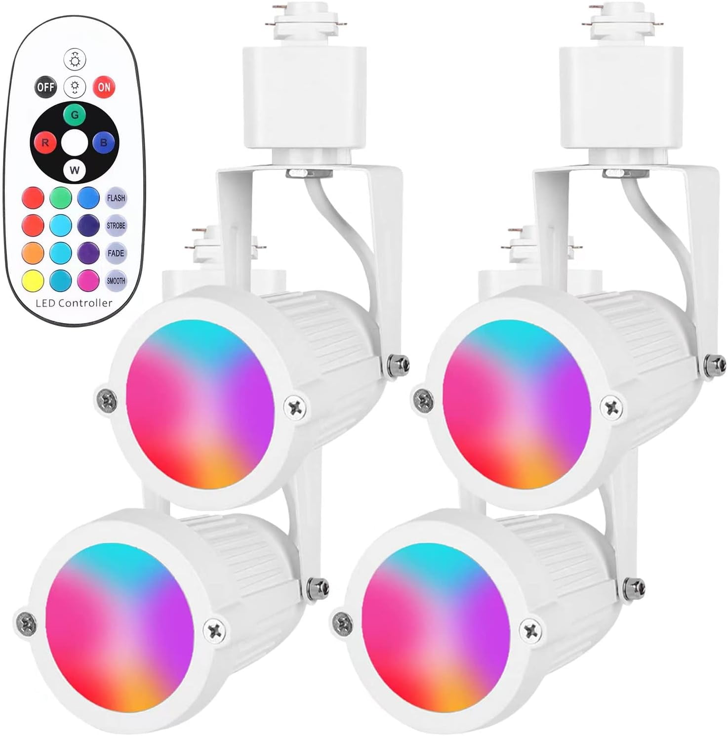 EAGLOD 12W RGB LED Track Light Heads,Dimmable RGBW H Type Track