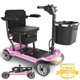 thumbnail image 1 of EAGLOG Light Weight 4 Wheels Mobility Scooter for Seniors, Electric Folding Wheelchair Device for Travel, Pink, 1 of 13