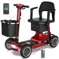 thumbnail image 1 of EAGLOG Lightweight Mobility Scooter for Seniors, Foldable Motorized Scooters with Removable Lithium Battery, Pneumatic Tires, Airport Approved, 12.4 Miles Range, 330lb Capacity, Red, 1 of 14