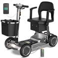thumbnail image 1 of EAGLOG Lightweight Mobility Scooter for Seniors, Foldable Motorized Scooters with Removable Lithium Battery, Pneumatic Tires, Airport Approved, 24.8 Miles Range, 330lb Capacity, Silver, 1 of 9