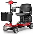 thumbnail image 1 of EAGLOG Upgrade 4 Wheels Mobility Scooter with Removable Battery, Compact Heavy Duty Mobile for Travel, Foldable Powered Wheelchair for Adult, 330lbs, 2 Batteries, 30 Miles Range, Red, 1 of 10