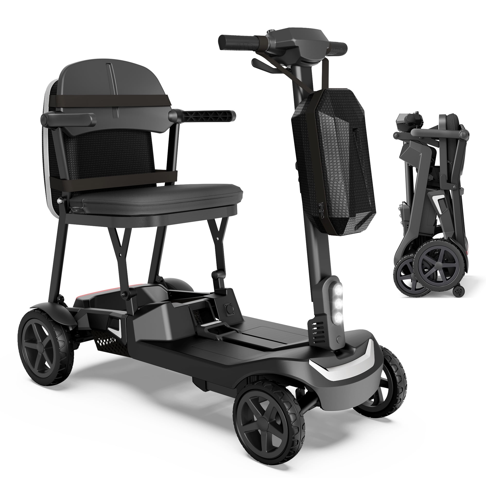 EAGLOG YL-985s Foldable Mobility Scooter for Seniors, 43Lbs Lightweight Aluminum Electric Wheelchair, 2 Lithium Battery, Black