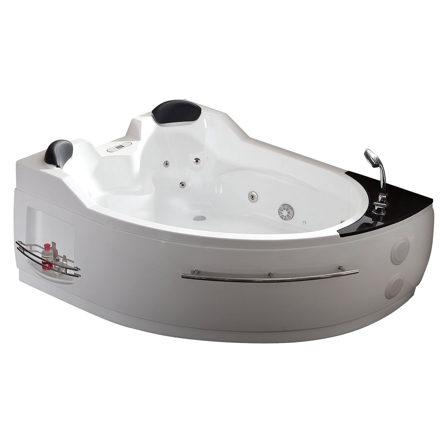 EAGO Right Corner Acrylic Whirlpool Bathtub for Two