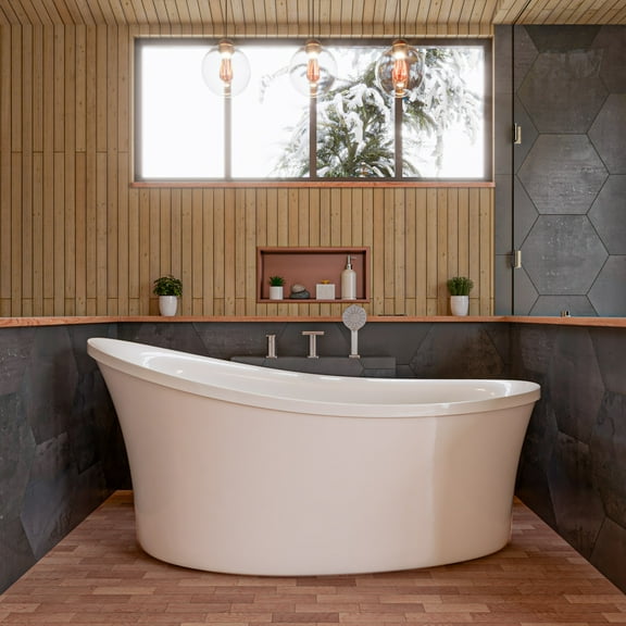 EAGO AM1800 6 ft White Free Standing Air Bubble Bathtub