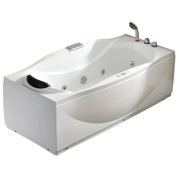 EAGO AM189ETL-R 6 ft Right Drain Acrylic White Whirlpool Bathtub w Fixtures