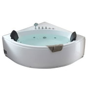 EAGO AM200 5 Rounded Modern Double Seat Corner Whirlpool Bath Tub with Fixtures