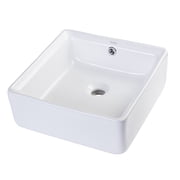 EAGO BA130 15" SQUARE CERAMIC ABOVE MOUNT BATHROOM BASIN VESSEL SINK