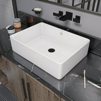 EAGO BA131 20" RECTANGULAR CERAMIC ABOVE MOUNT BASIN VESSEL SINK