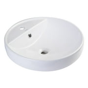 EAGO BA141 18 ROUND CERAMIC ABOVE MOUNT BATHROOM BASIN VESSEL SINK