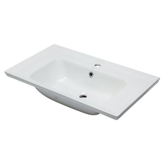 EAGO BH003 White Ceramic 32"x19" Rectangular Drop In Sink