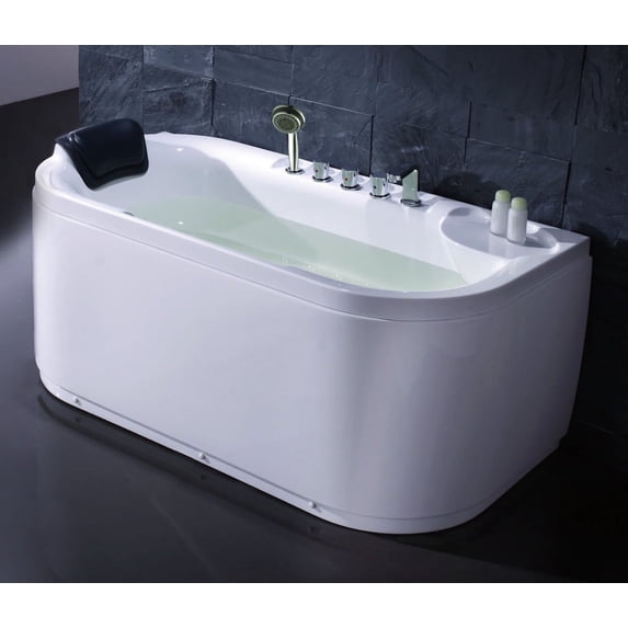 White Acrylic 5' Soaking Tub with Fixtures