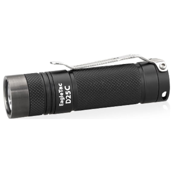 EAGTAC D25C RC Clicky Flashlight, XPL HI NW V2 LED, 419lm,1xCR123A,1x16340, Black