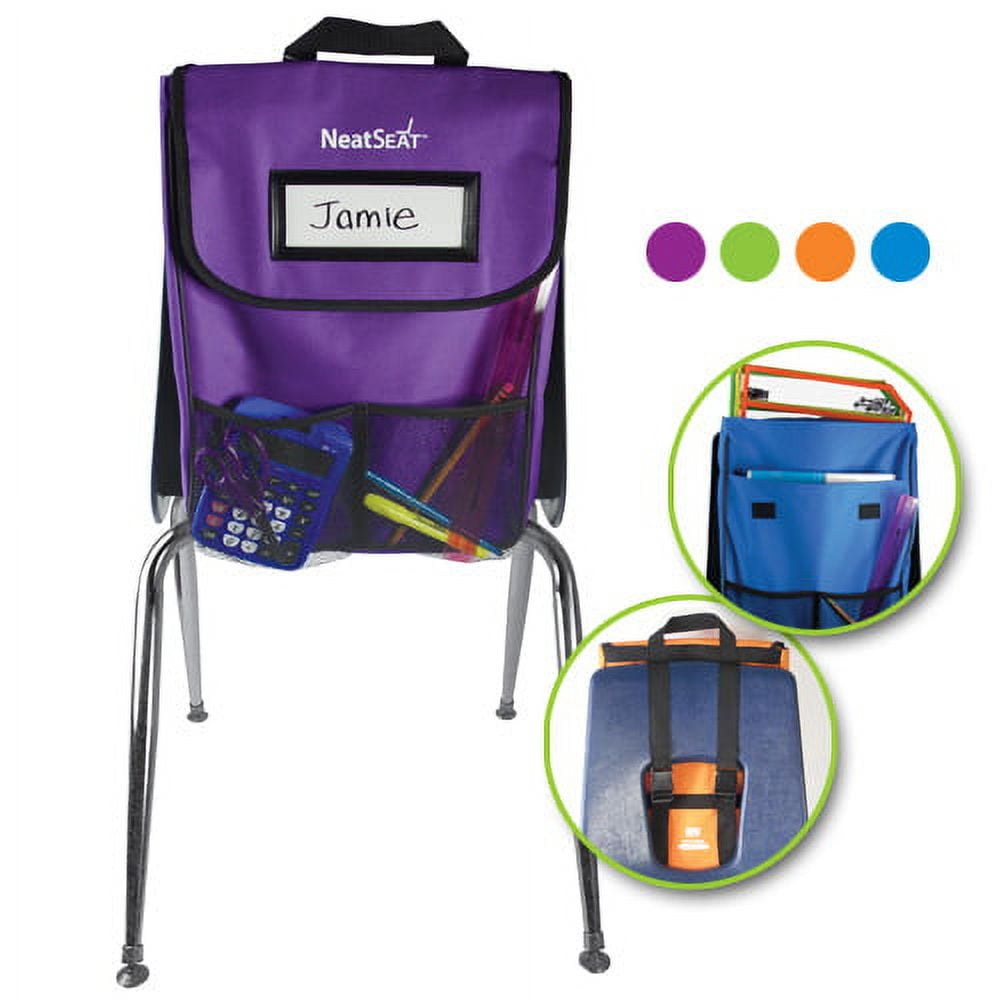 EAI Education NeatSeat Classroom Chair Organizer Set of 4 Assorted