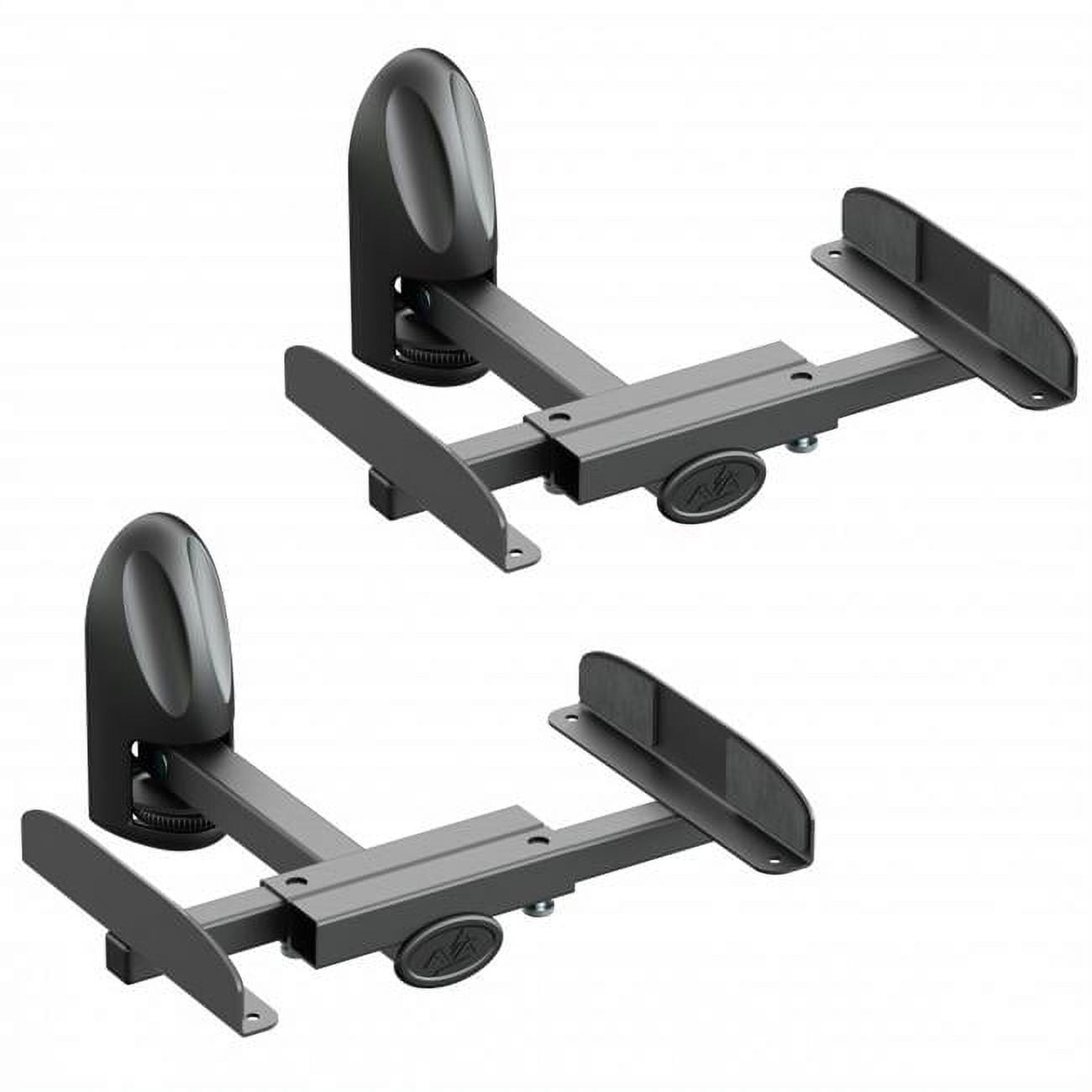 Adjustable Black Steel Speaker Wall Mount Kit, Set of 2
