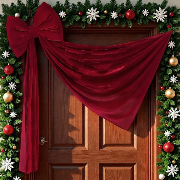 EAKTOOL 70 Inches Christmas Extra Large Velvet Bow Giant Xmas Tree Toppers Bows for Home Wreath Wall Backdrop Birthday Wedding Party Decoration