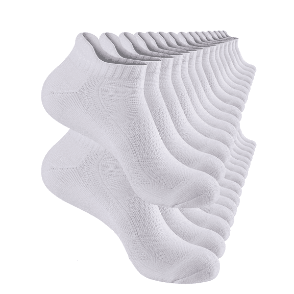 EALLCO 15 Pairs Mens Ankle Socks Low Cut Athletic Socks Classic Breathable Solid Socks