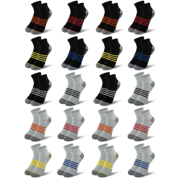 EALLCO 20 Pairs Boys & Girls Quarter Ankle Socks Lightweight Breathable Socks Child Short Socks
