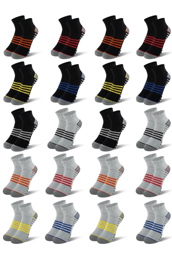 20 Pairs Boys & Girls Quarter Ankle Socks Lightweight Breathable Socks Child Short Socks