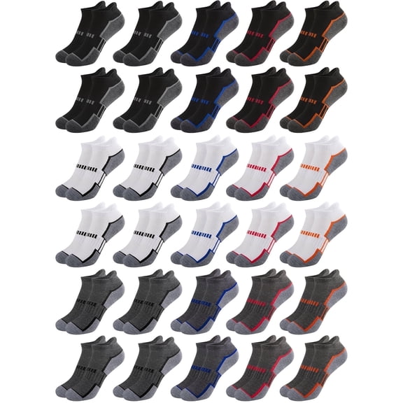 EALLCO 30 Pairs Boys & Girls Socks Ankle Lightweight Breathable Socks for 4-10 Years Old