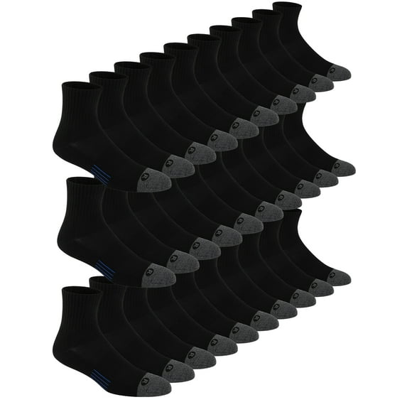 EALLCO 30 Pairs Mens Quarter Socks Breathable Classic Lightweight Running Socks Solid Color