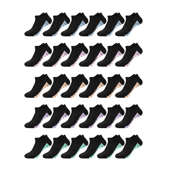 EALLCO Ankle Socks for Women 30 Pairs Athletic Cushioned Running Low Cut Socks Womens