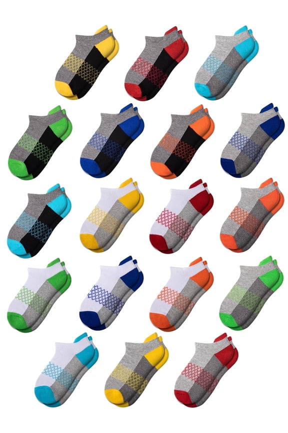 Kids Socks 18 Pairs Boys & Girls Ankle Lightweight Socks Breathable Child Socks