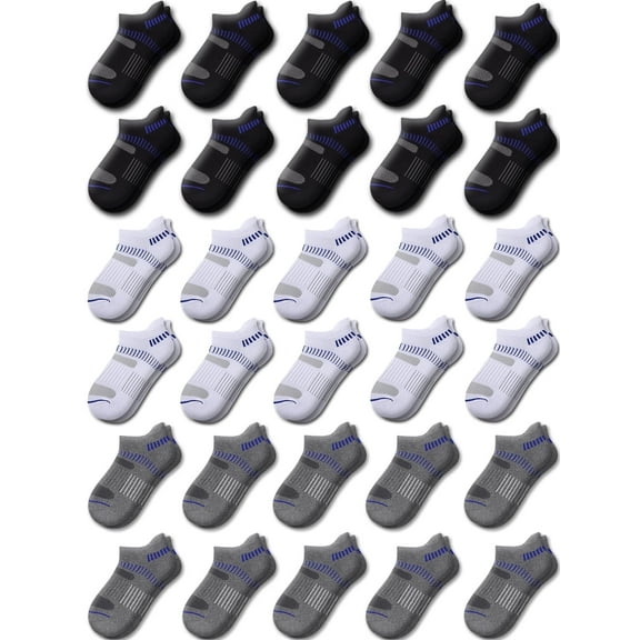 EALLCO Kids Socks 30 Pairs Ankle Lightweight Socks for Boys & Girls 4-10 Years Old