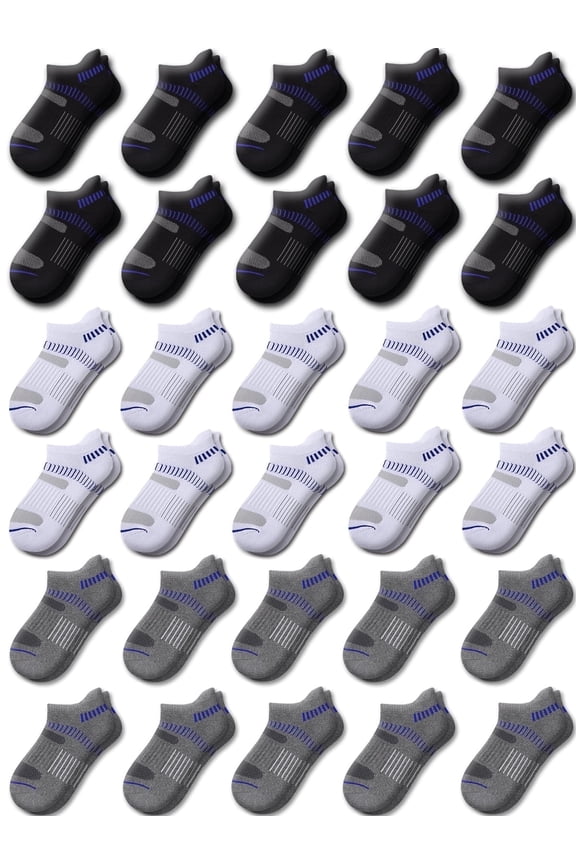 Kids Socks 30 Pairs Ankle Lightweight Socks for Boys & Girls 4-10 Years Old