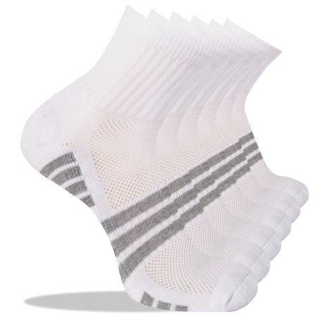 EALLCO Mens Ankle Quarter Socks for Men Athletic Cushion Breathable Running Socks 6 Pairs