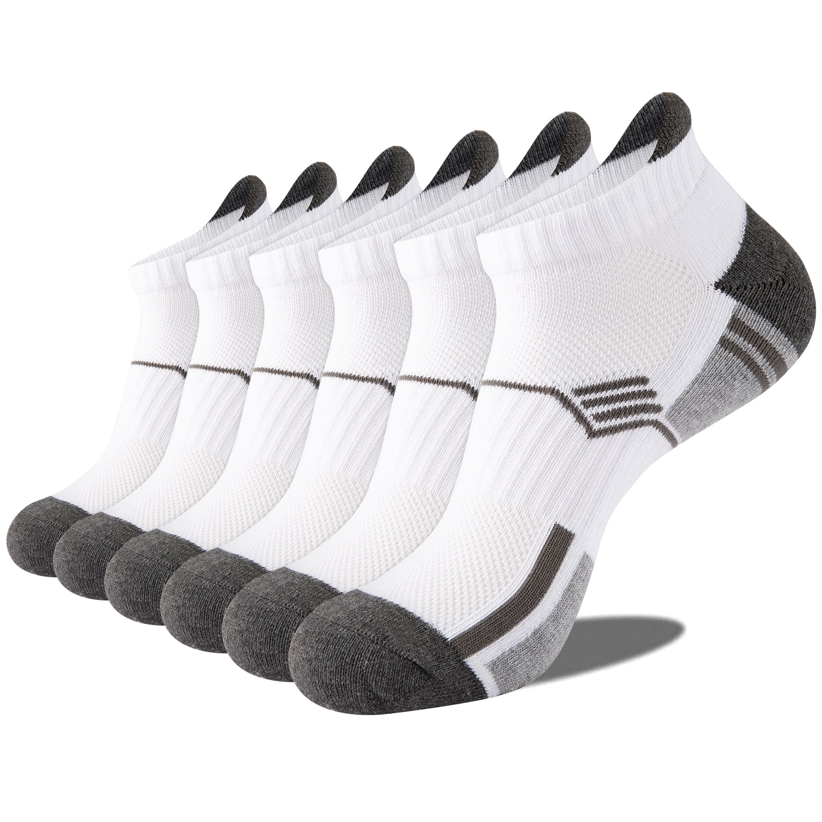 EALLCO Mens Ankle Socks Low Cut Cushioned Socks for Men Work Socks 6 ...