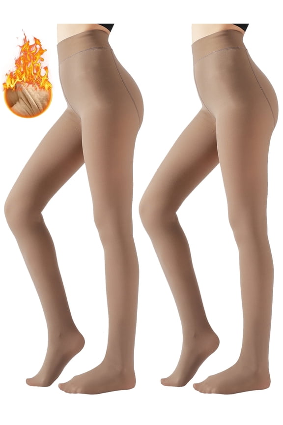 Womens 200 Den Soft Opaque Tights, Adding Fleece Women's Tights 2 Pieces