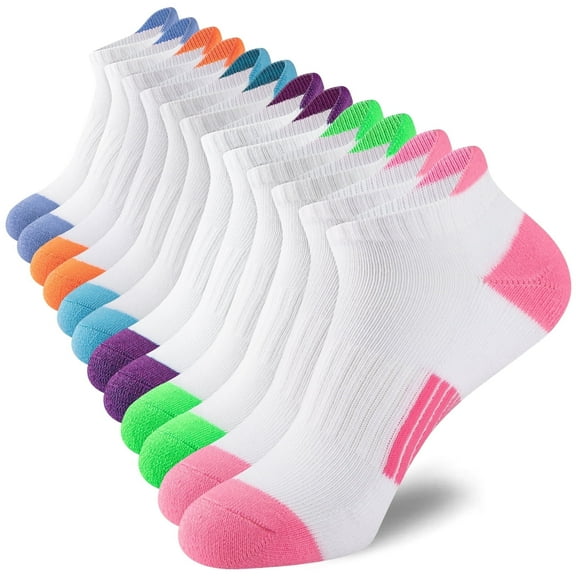 EALLCO Womens Ankle Socks Low Cut Socks Cushioned Athletic Running Socks for Women 6 Pairs